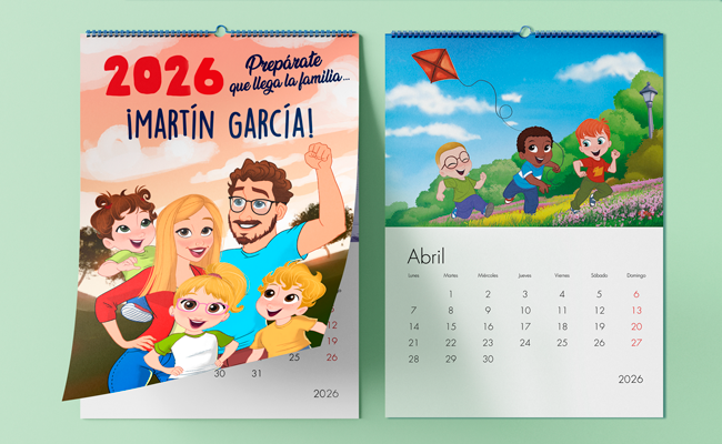 Calendario personalizado familiar 2026
