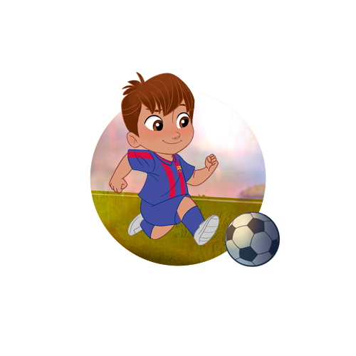 3 cuadros infantiles personalizables - Niño jugador de fútbol. Barça +  Lámina con nombre