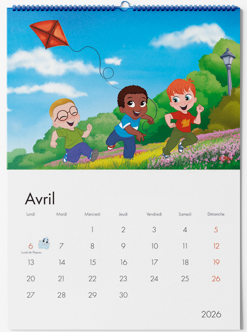 Calendrier familial personnalisé 2026