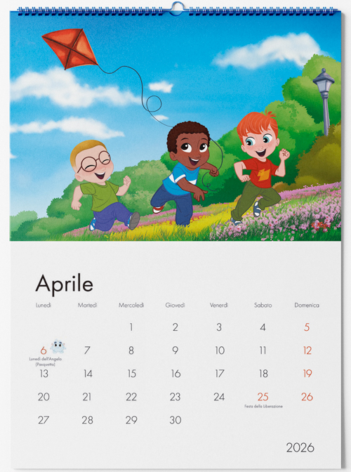 Calendario di famiglia personalizzato 2026