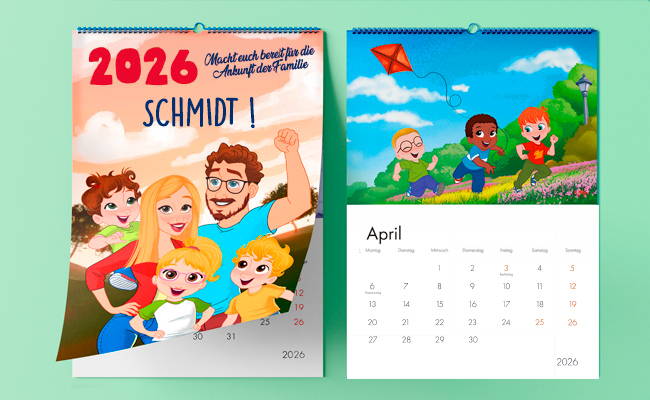 Personalisierter Familienkalender 2026